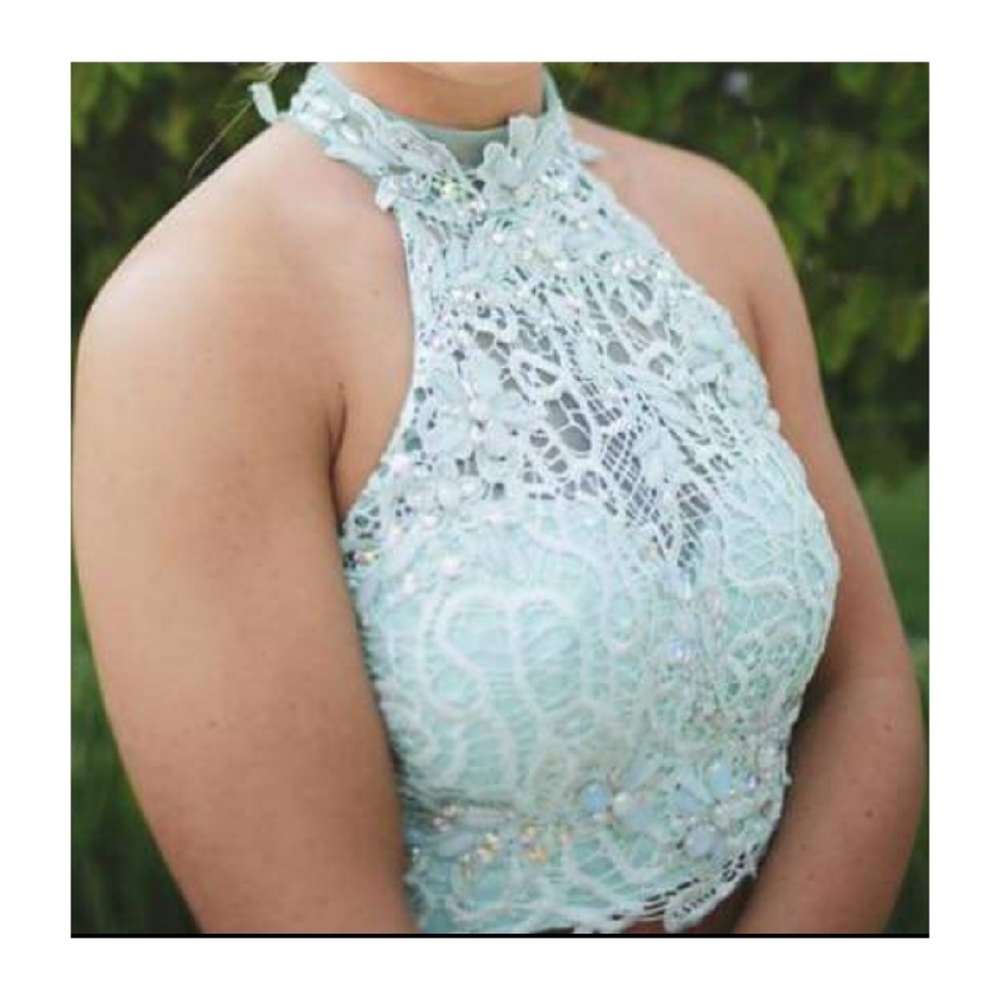2 piece prom gown